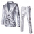 cheap Outfits-Disco 1980s Pants Suits &amp; Blazers Lapel Collar Blazer Shiny Metallic Solid Color Turndown Men&#039;s Carnival Costume Christmas Halloween Carnival Party Club Pride Parade Adults&#039; Tuxedo Spring Fall