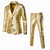 cheap Outfits-Disco 1980s Pants Suits &amp; Blazers Lapel Collar Blazer Shiny Metallic Solid Color Turndown Men&#039;s Carnival Costume Christmas Halloween Carnival Party Club Pride Parade Adults&#039; Tuxedo Spring Fall