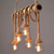 voordelige Clusterontwerp-6-lichts hanglamp 80cm led cluster design hout / bamboe landelijke eetkamer ketting / snoer verstelbaar 110-120v 220-240v