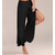 baratos Calças de mulher-culottes básicos femininos calças chinos de pernas largas em camadas divididas calças de babados de ginástica yoga elástico estilo chinês solto cinza escuro 5xl
