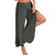 billige Bukser til kvinner-basic culottes for kvinner brede ben chinos lagdelt splitt volangbukser gym yoga stretchy kinesisk stil løs mørkegrå 5xl