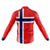 tanie Koszulki i bluzy kolarskie-21Grams Męskie Koszulka rowerowa Długi rękaw Kolarstwo górskie Kolarstwie szosowym Graficzny Norwegia Wzór Dżersej Top Czarny / Czerwony Keep Warm Odporny na UV Kolarstwo Sporty Odzież