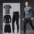billige Sportstøjssæt-mænds 4stk aktiv tøj sæt træningstøj atletisk athleisure spandex reflekterende hurtigtørrende åndbar løb aktiv træning jogging sportstøj sort lysegrå