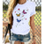 preiswerte T-Shirt-Damen T Shirt Design Sommer Heißprägen Graphic Design Kurzarm Rundhalsausschnitt Alltag Täglich Bedruckt Kleidung Design Basic Hund Weiß Schwarz