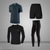 billige Sportstøjssæt-mænds 4stk aktiv tøj sæt træningstøj atletisk athleisure spandex reflekterende hurtigtørrende åndbar løb aktiv træning jogging sportstøj sort lysegrå
