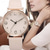 voordelige Quartz-horloges-Moederdag cadeau voor vrouwen horloge luxe casual kwarts legering horloge dames mode stijlvolle roestvrijstalen wijzerplaat casual armband leer polshorloge