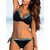 cheap Bikini Sets-Women&#039;s Swimwear Bikini 2 Piece Swimsuit Lace up Push Up Color Block Light Blue Black Pink Light Green Fuchsia Halter Bathing Suits New Casual / Padded Bras