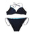 abordables Conjuntos de bikini-Mujer Bañadores Bikini 2 piezas Traje de baño Acordonado Relleno Bloque de color Bleu Ciel Negro Rosa Verde Claro Fucsia Cabestro Trajes de baño nuevo Casual / Sujetador Acolchado