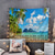 preiswerte Ozeanstrand Wandteppich-fenster landschaft wandteppich kunst dekor decke vorhang picknick tischdecke hängen hause schlafzimmer wohnzimmer wohnheim dekoration polyester meer ozean strand palme tier Wandtuch XXL Natur