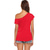 tanie T-shirty damskie-t-shirty damskie krótki rękaw luźny krój bluzki z odkrytymi ramionami topy lato czerwony 2XL