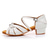 cheap Kids Dance Shoes-Girls&#039; White Latin Dance Sandals with Rhinestone Buckle, Low Heel, and Crisscross Straps - Ideal for Ballroom and Salsa Practice