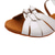 cheap Kids Dance Shoes-Girls&#039; White Latin Dance Sandals with Rhinestone Buckle, Low Heel, and Crisscross Straps - Ideal for Ballroom and Salsa Practice