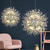 cheap Cluster Design-8/9/12 Heads LED Pendant Light Nordic Dandelion Chandelier Fireworks Crystal Lamp Artistic Living Room Dining Room Bedroom Lamp Romantic Clothing Store Bar Lamp 15-22inch