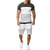 baratos Conjuntos de Camisas para Homem-conjunto de manga curta masculina 2 peças conjunto casual de verão calças curtas patchwork moda lazer esporte esporte preto