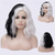 voordelige Pruiken van filmkarakters-Half Wit en Half Zwart Perkamenten Cruella Deville Perkament Gespleten Kleur Synthetisch Haar Perkament Schouderlengte Perkamenten Halloween Perkamenten