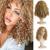 cheap Black &amp; African Wigs-Blonde Wigs for Women Synthetic Wig with Bangs Medium Length Afro Natural Wigs Mix color Wigs