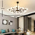 baratos Estilo Sputnik-113 cm led lustre nórdico ouro preto globle design de metal pintado acabamentos modernos 110-120v 220-240v