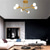 billiga Takfasta och semitakfasta taklampor-6 huvuden 55 cm led taklampa nordisk stil ljuskrona sputnik design metall konstnärlig stil industriell målade ytor kök sovrum barnrumslampor 110-120v 220-240v