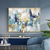 cheap Abstract Paintings-Handmade Oil Painting Canvas Wall Art Decoration Abstract Golden and Blue Color Paintings for Home Decor Rolled Frameless Unstretched Painting