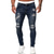 Недорогие джинсы и джинсовые шорты-мужские разрушенные стрейч-джинсы-чулки бывшие в употреблении джинсы облегающие брюки мужские уличные брюки зауженные брюки джинсовые брюки застежка-молния и ширинка на пуговицах
