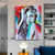 cheap People Paintings-Oil Painting Hand Painted Vertical Abstract People Modern Rolled Canvas (No Frame)