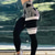 billige Yoga Leggings &amp; strømpebukser-Dame Sports Gym Leggings Yoga Bukser Høj Talje Hvid Himmelblå Blå Vinter Strømpebukser Leggins Stribe Mavekontrol Balleløft Tøj Tøj Yoga Fitness Gym Træning Løb / Elastisk / Atletisk / atletiktøj