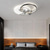 economico Ventilatore da soffitto con luci-Ventilatore led da soffitto 60 cm luce cerchio design nero oro metallo stile moderno finiture verniciate led moderno 220-240v