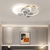 economico Ventilatore da soffitto con luci-Ventilatore led da soffitto 60 cm luce cerchio design nero oro metallo stile moderno finiture verniciate led moderno 220-240v