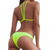 billiga Bikiniset-Dam Badkläder Bikini 2 st Baddräkt Tryck upp Mönster Ensfärgat Grön Purpur Beige Vadderad Magtröja Baddräkter Ny Ledigt Sexig / Vadderad behå