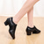 cheap Latin Shoes-Women's Black Patent Leather Latin Dance Shoes – Breathable Mesh Lace-Up Ballroom Performance Shoes with Suede Sole for Salsa and Tango