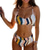 cheap Bikini Sets-Women&#039;s Swimwear Bikini 2 Piece Swimsuit Push Up Print Color Block White Padded Crop Top Bathing Suits New Casual Sexy / Padded Bras
