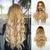 cheap Older Wigs-Heat Resistant Synthetic  Wig Curly Middle Part Wig Blonde Medium Length Women‘s Wigs for Party Christmas Party Wigs