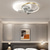 economico Ventilatore da soffitto con luci-Ventilatore led da soffitto 60 cm luce cerchio design nero oro metallo stile moderno finiture verniciate led moderno 220-240v