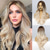 cheap Older Wigs-Heat Resistant Synthetic  Wig Curly Middle Part Wig Blonde Medium Length Women‘s Wigs for Party Christmas Party Wigs