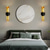 cheap Indoor Wall Lights-LED Wall Light Bedside Light Black and Gold Design Modern Luxury Style Flush Mount wall Lights Living Room Shops Cafes Iron Wall Light IP20 110-120V 220-240V
