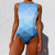 cheap One-piece swimsuits-Women&#039;s Swimwear One Piece Bikini Bottom Monokini Swimsuit Tummy Control Slim Abstract Blue Rainbow Strap Bathing Suits New Casual Sexy / Padded Bras