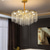 baratos Candelabros de Cristal-led pendente de luz de cristal lustre de 60 cm lanterna desgin aço inoxidável galvanizado moderno 110-120v 220-240v