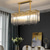 voordelige Kroonluchters-Led hanglamp kristallen kroonluchter goud 95 cm lantaarn desgin kroonluchter rvs gegalvaniseerde moderne 110-120 v 220-240 v