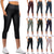 cheap Yoga Leggings &amp; Tights-Women&#039;s Sports Gym Leggings Yoga Pants High Waist Black Green Gray Winter Tights Capri Leggings Solid Color Tummy Control Butt Lift Quick Dry Side Pockets Clothing Clothes Yoga Fitness Gym Workout