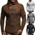 voordelige pullover voor heren-Voor heren Trui Vest Trui Hoodie Coltrui Kabel breien nappi Gebreid Effen Kleur Coltrui Stijlvol Vintage-stijl Kleding Herfst Winter Wit Bruin S M L