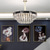 baratos Candelabros de Cristal-Lustre de cristal com candelabro de cristal de luxo redondo 80cm lanterna Desgin aço inoxidável galvanizado LED 220-240V 110-120V
