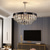 baratos Candelabros de Cristal-Lustre de cristal com candelabro de cristal de luxo redondo 80cm lanterna Desgin aço inoxidável galvanizado LED 220-240V 110-120V