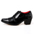 ieftine Pantofi Oxford-pantofi oxford pentru bărbați, roșu și negru, din piele lăcuită, cu toc bloc, cu imprimeu geometric – încălțăminte formală pentru petrecere și dans