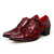 ieftine Pantofi Oxford-pantofi oxford pentru bărbați, roșu și negru, din piele lăcuită, cu toc bloc, cu imprimeu geometric – încălțăminte formală pentru petrecere și dans
