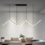 tanie Światła wiszące-2-light 90cm wisiorek led światła ściemniania geometryczne kształty linia projekt żyrandol minimalistyczny styl skandynawski restauracja biuro bar lampa do salonu 100-240 v