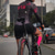 levne Cyklistické dresy a kraťasy / Sady kalhot-Cyklistický dres s dlouhým rukávem a šortky, triatlon, triko, bílé kolo, rychlé suché sportovní vzorované oblečení