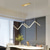 tanie Światła wiszące-2-light 90cm wisiorek led światła ściemniania geometryczne kształty linia projekt żyrandol minimalistyczny styl skandynawski restauracja biuro bar lampa do salonu 100-240 v