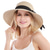abordables Accessoires de Randonnée-chapeau de paille soleil de plage pour femme uv upf50 chapeau de voyage pliable à bord d&#039;été uv