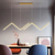 tanie Światła wiszące-2-light 90cm wisiorek led światła ściemniania geometryczne kształty linia projekt żyrandol minimalistyczny styl skandynawski restauracja biuro bar lampa do salonu 100-240 v
