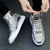 cheap Men&#039;s Sneakers-Men&#039;s Gold Glitter High Top Sneakers - Shiny Lace-Up Streetwear Shoes for Nightlife and Party Events